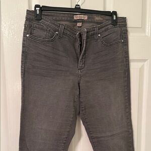 Gray Straight Leg Jeans with Smooth Texture
